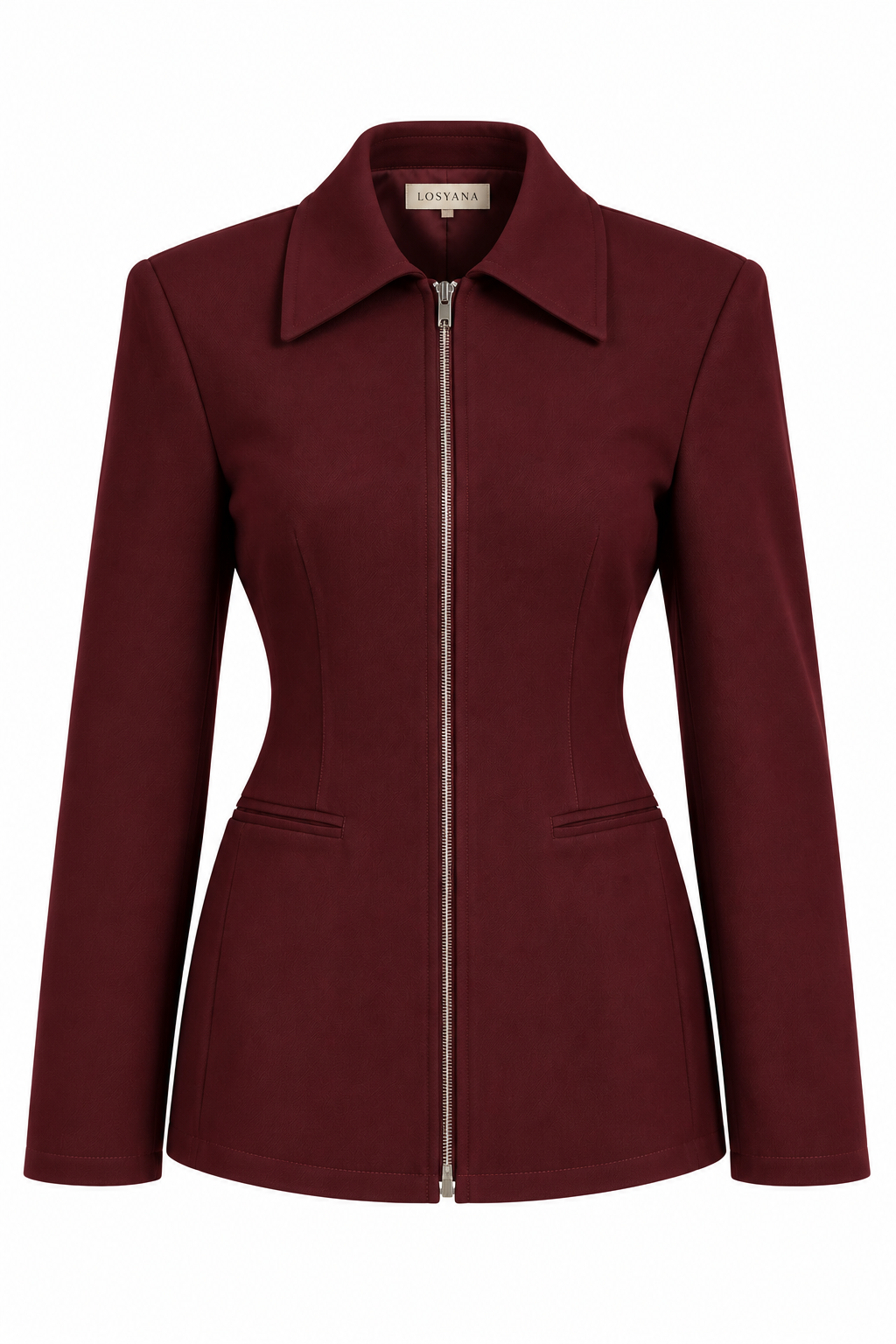 Taillierte Jacke - aubergine
