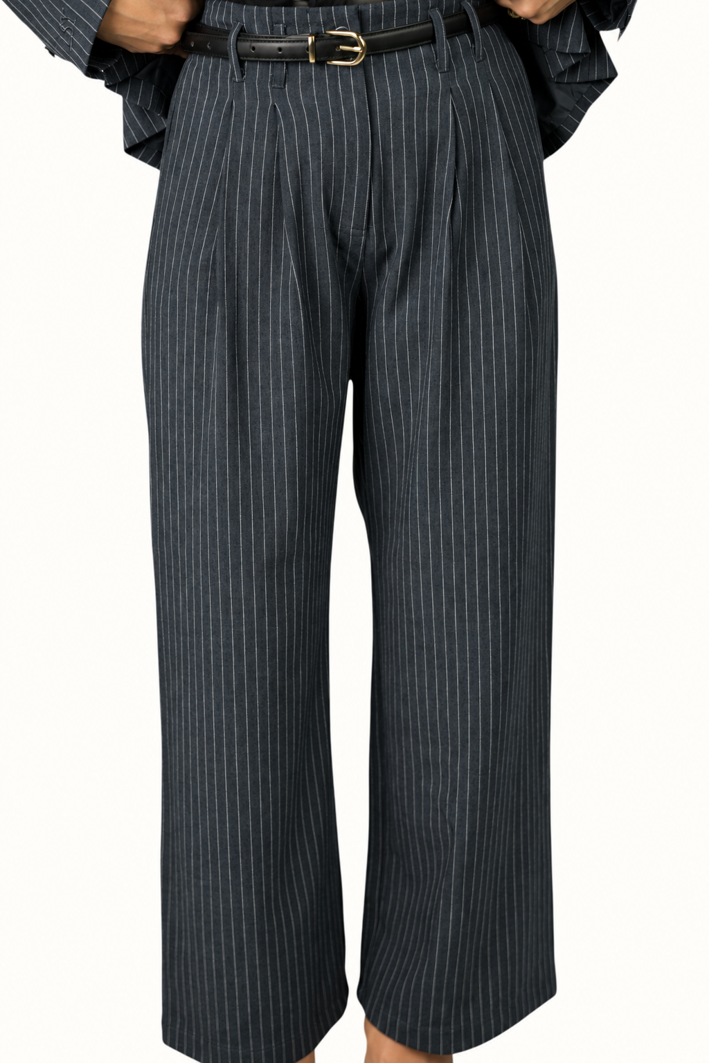 Pinstripe trousers - grey