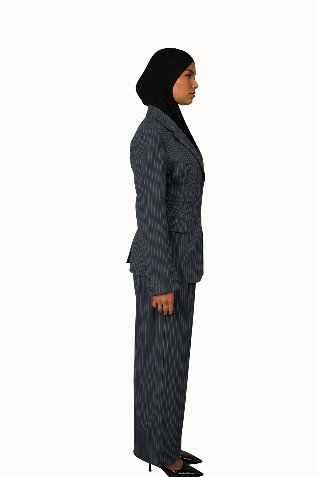 Pinstripe blazer - grey