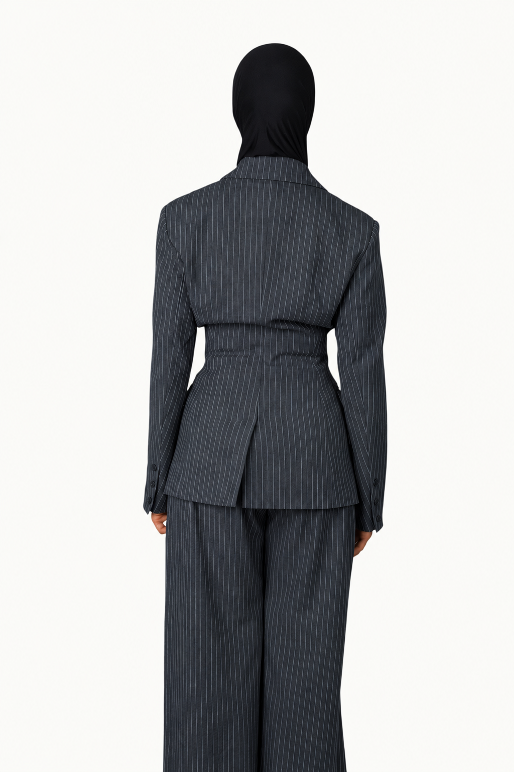 Pinstripe blazer - grey