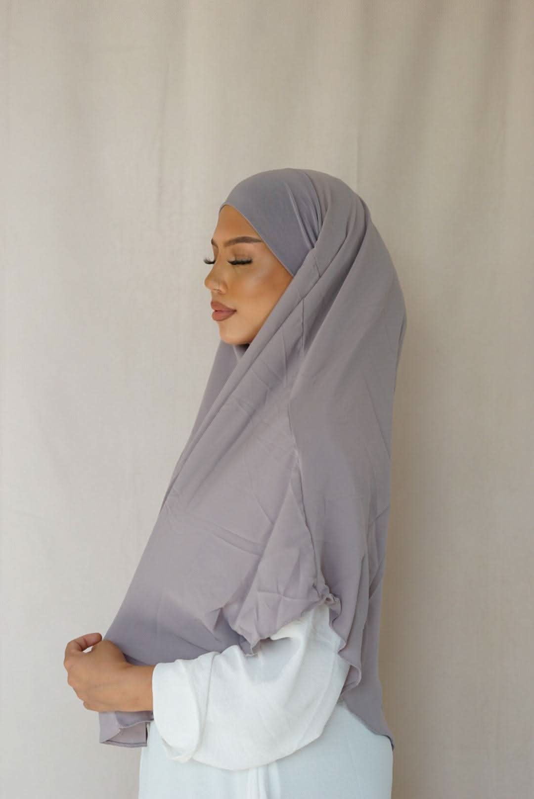 Short Khimar - Grey - Losyana.Shop