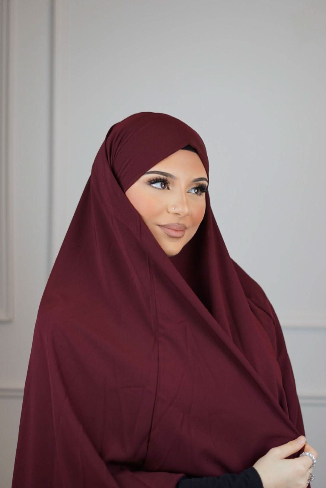 Khimar Medina Seide - Wine Red - Losyana.Shop